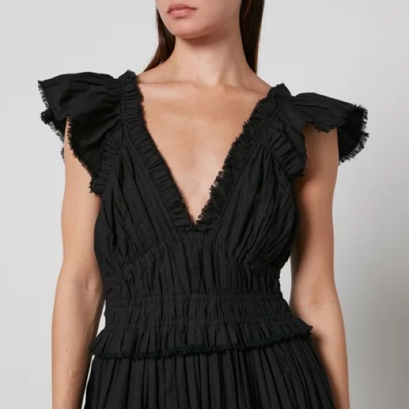SEA New York Greer Pleated Flutter Sleeve Dress in Black - Picture 8 of 8